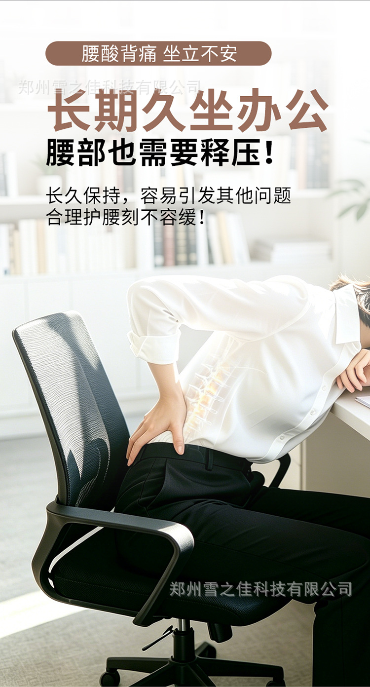 Car Ergonomic Lumbar Support Office Car Seat Back Cushion for Long Sitting Comfort Seat Lumbar Pad