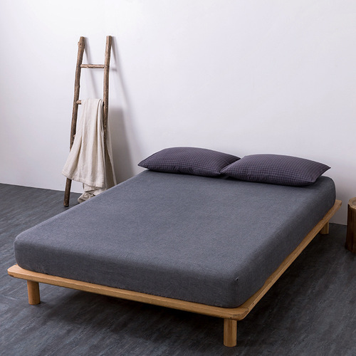 Pure cotton Japanese-style unprinted washed cotton bed sheet single piece high-quality student single double bed and breakfast pure cotton bed sheet bed cover