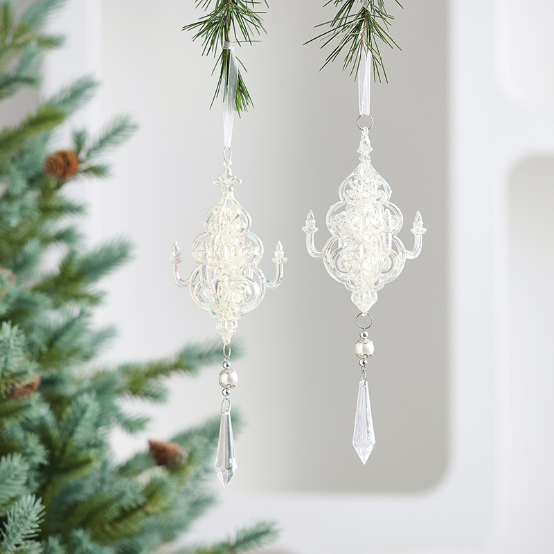 Nuevos productos transfronterizos transparentes y coloridos colgantes de Navidad campana Maya acrílico colgantes de cristal decoración de Navidad