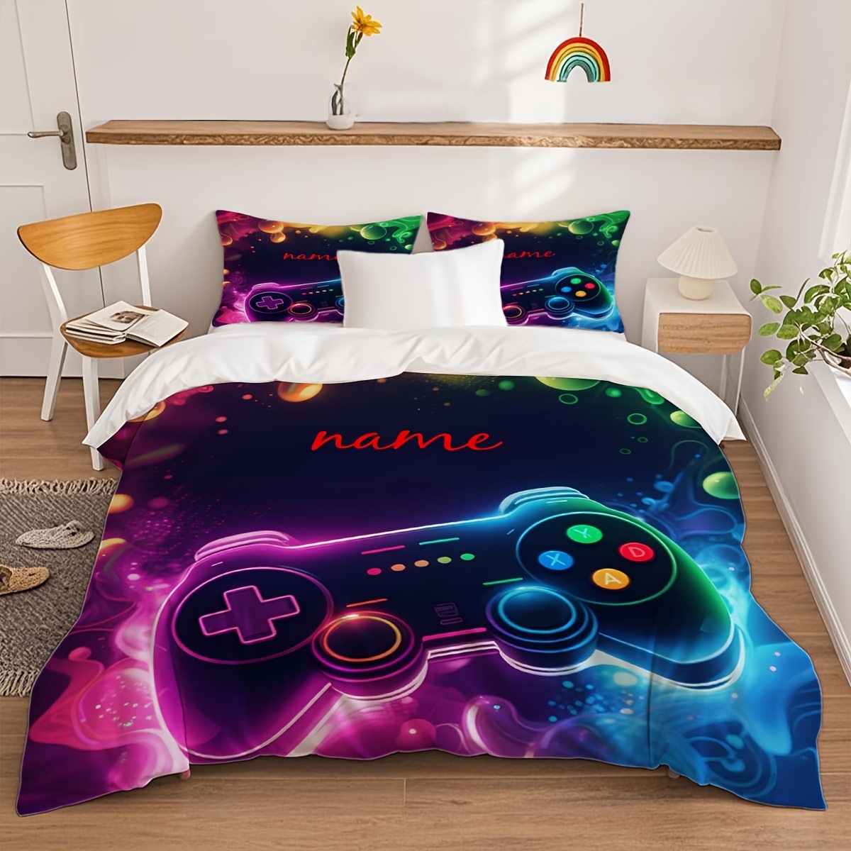 Textil doméstico transfronterizo molienda digital impresión quilt kit mango de juego fuente de fábrica graffiti llevar TEMU / JIT