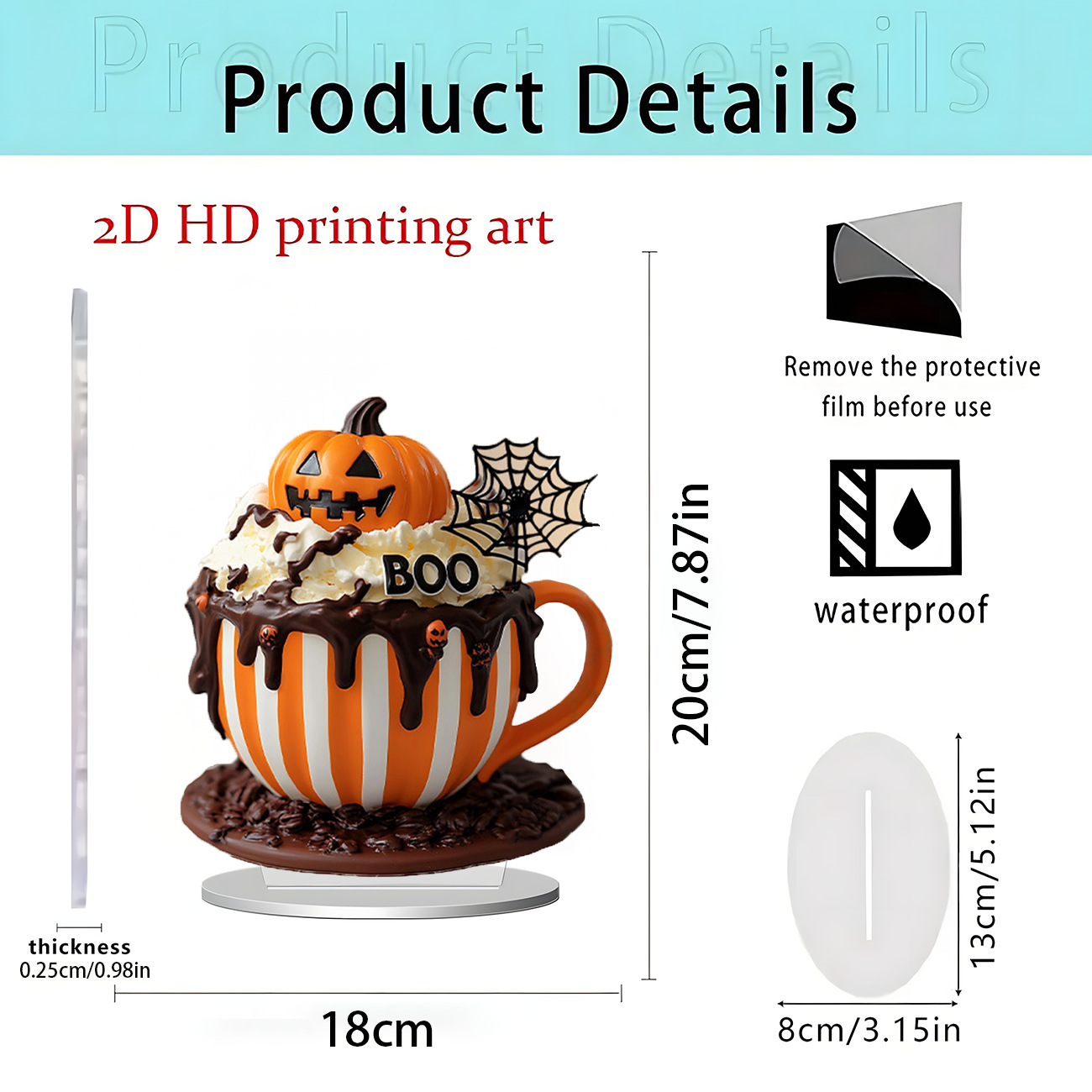 Transfronterizo Amazon Halloween Navidad Mesa Bandera Fiesta Decoración Acrílico 2D Decoración de escritorio plano Decoración