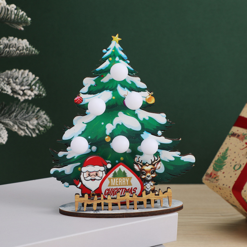 クロスボーダークリスマスツリーデスクトップ装飾品木製工芸品外国貿易クリスマステーマレストランホテルデスクトップ装飾卸売|undefined