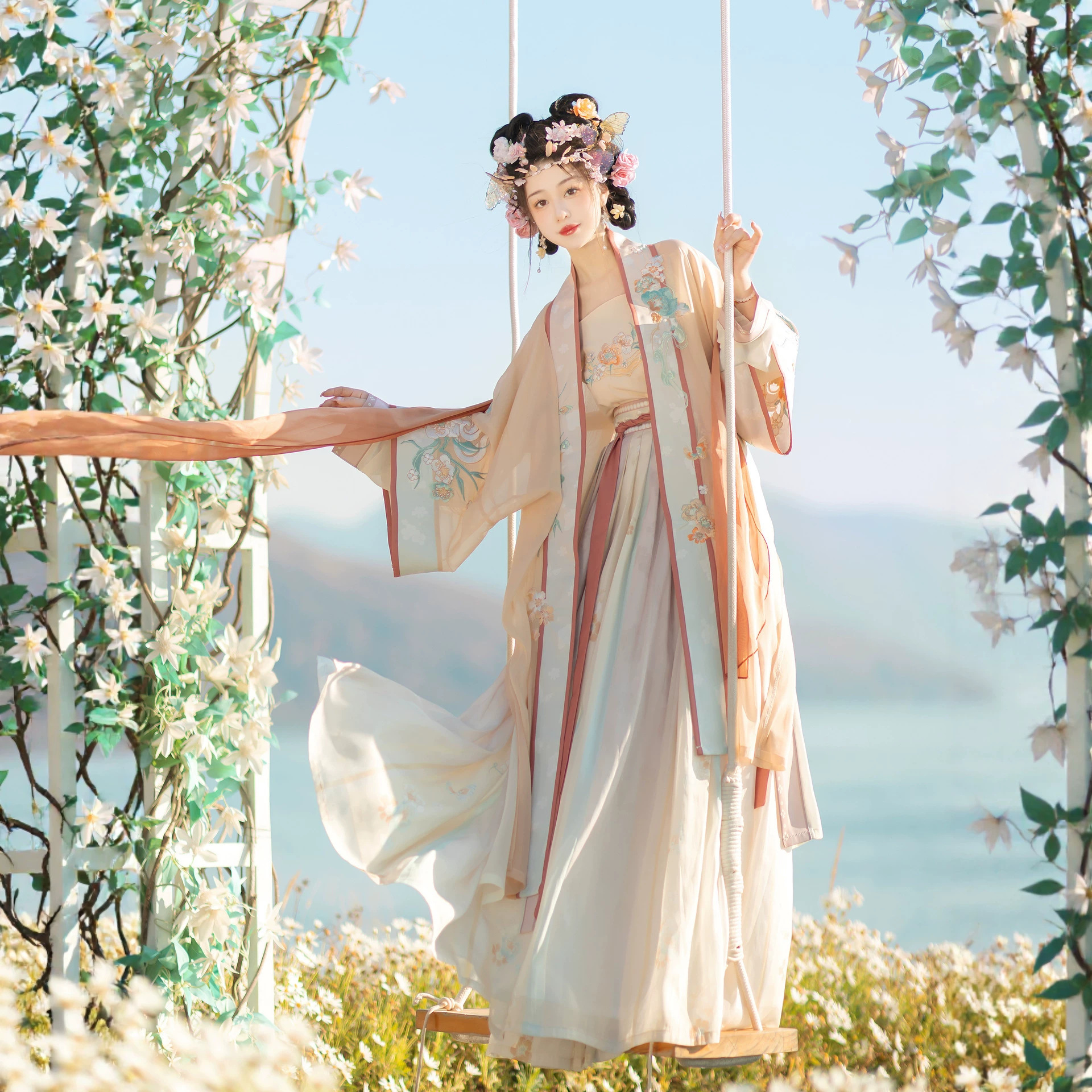 Han Yu Kui Spring Water Thoughts Rain Original Song Dynasty Style Beizi Authentic Hanfu Women's Daily Wear Fairy Embroidery Waist-Length New Spring/Summer Style