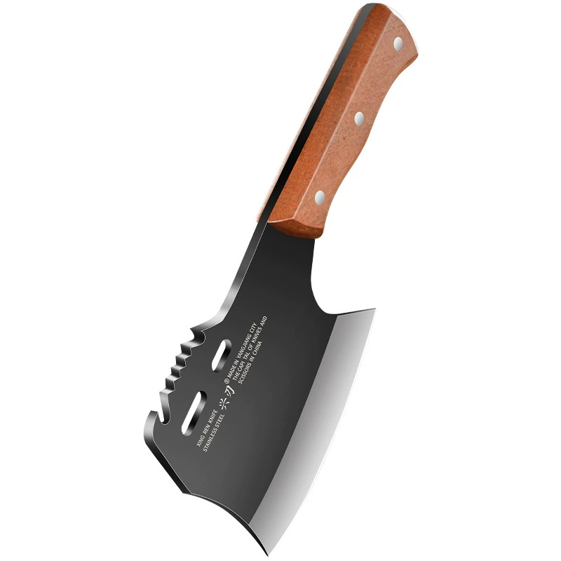 Bone Cleaver Yangjiang, Thickened Wide Blade, Solid Wood Handle, Multi‑Function Kitchen Axe