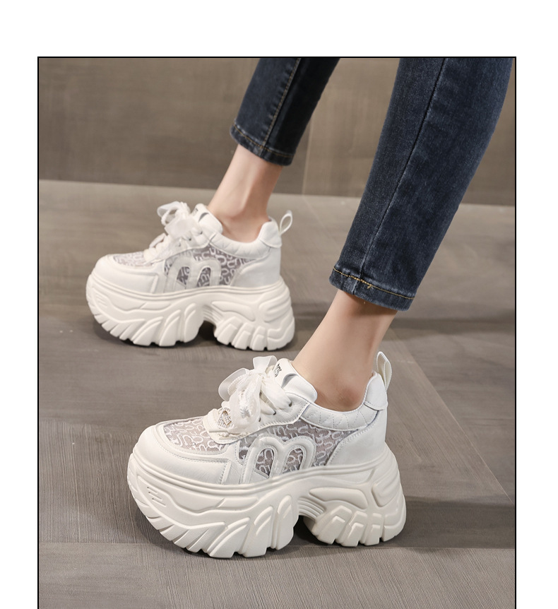 Giày sneaker nữ đế dày lưới thoáng khí phong cách daddy — màu hồng chi tiết 12