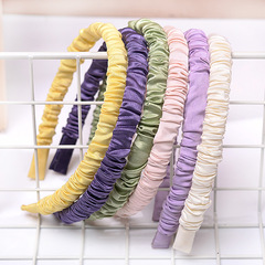 Wrinkled hair tie Japanese and Korean fashion influencers sweet fabric ultra fairy-tale versatile colorful fresh women's headband face-washing hair accessories wholesale