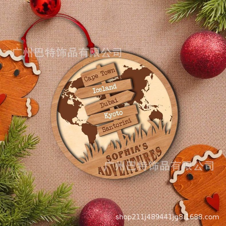 2025 新しい最高の新築祝いギフト二層ワールドトラベラークリスマス装飾吊り下げクリスマスツリーペンダント|undefined