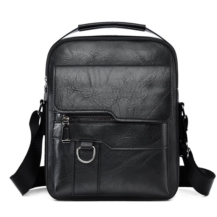 Bolso de hombro para hombres, bolso de moda vertical, bolso de ocio, bolso de cuero PU, bolso de mano, bolso de mano de gran capacidad para hombres, comercio exterior