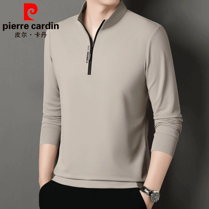 Pilkadan мужская воротник свитер весна и осень новая шелковая шелковая футболка с длинными рукавами