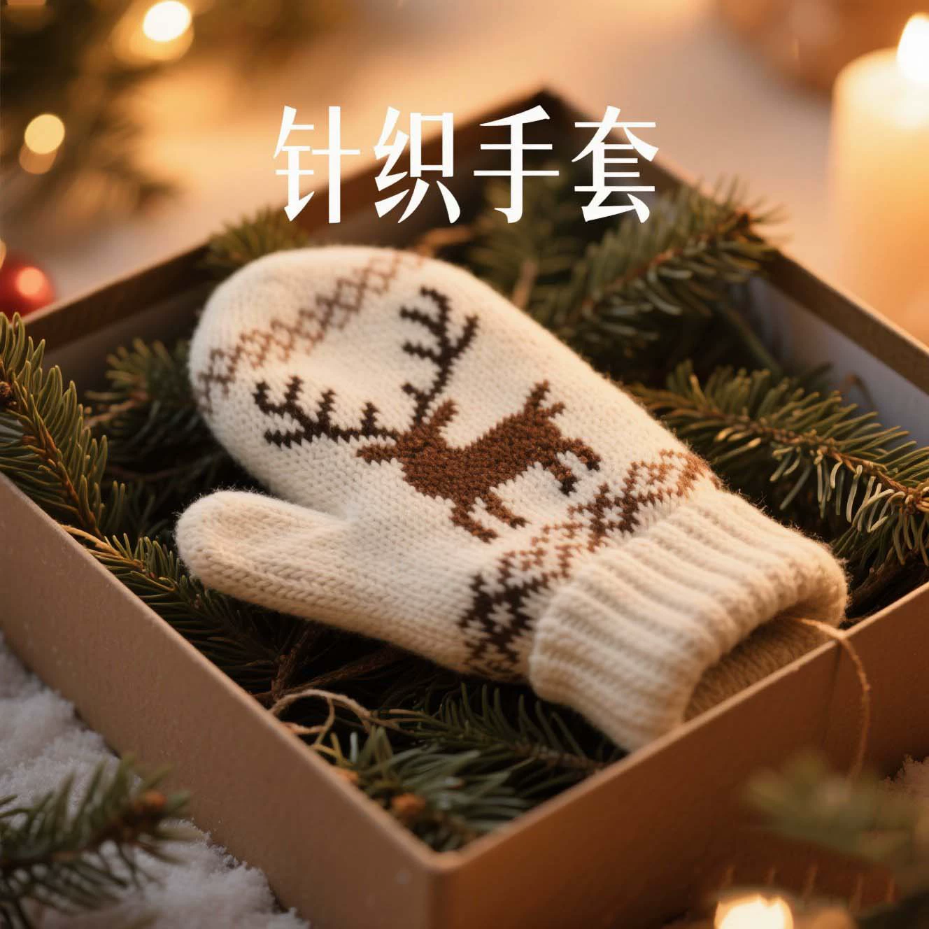 Рождественская ограниченная серия "Лось Снежинка" с сенсорным экраном, теплые перчатки для мужчин и женщин, зимние утолщенные морозостойкие студенческие подарочные коробки для езды на велосипеде