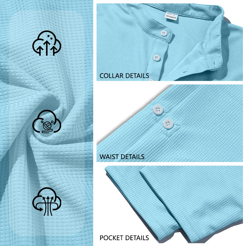 Monochrome Polo Shirt For Men With Stand Collar And Button Placket_voghion.com