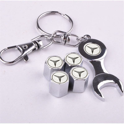 Tire Valve Cap Anti-Theft Personalized | valve - wrench-silver-white-background-running-4-pieces