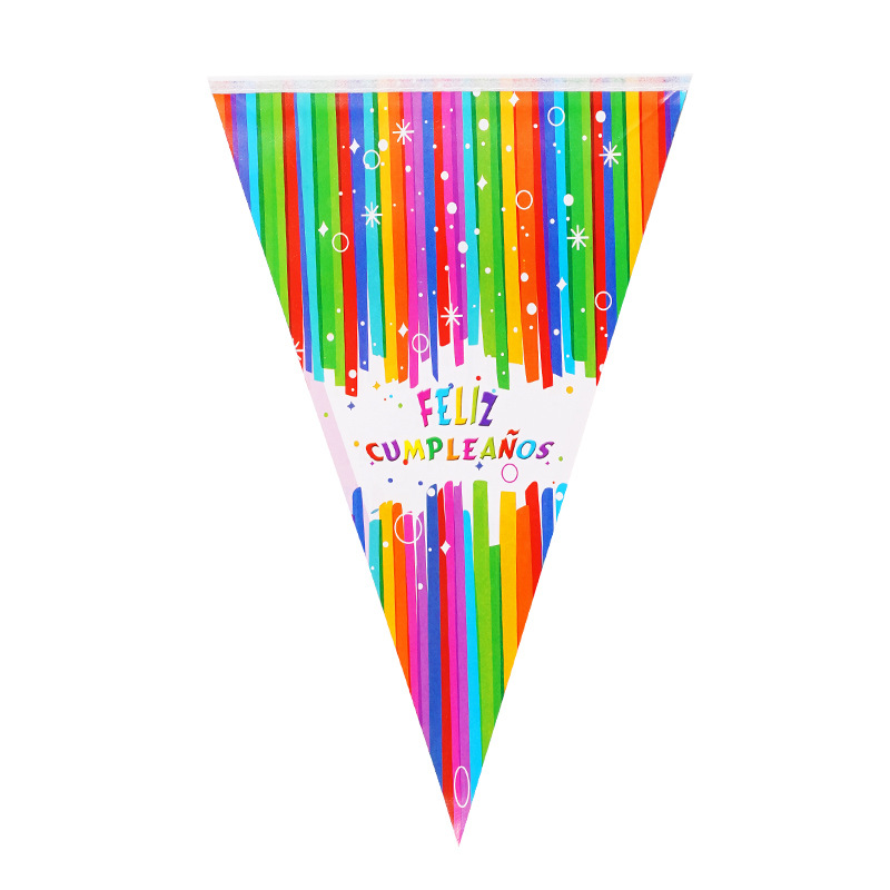 Bandera de cumpleaños de papel al por mayor bandera de fiesta de feliz cumpleaños tira de banderas de atmósfera decoración de banderas de cadena