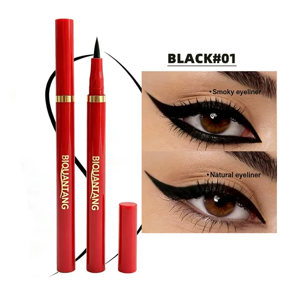 Cross-border bestseller champagne gold red-tipped eyeliner, waterproof, sweat-proof, non-smudging, long-lasting, beginner-friendly eyeliner