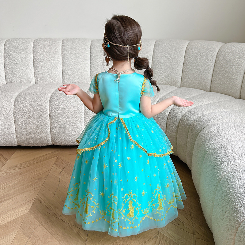 Jasmine prinsessklänning för flickor kostym cosplay jul_voghion.com