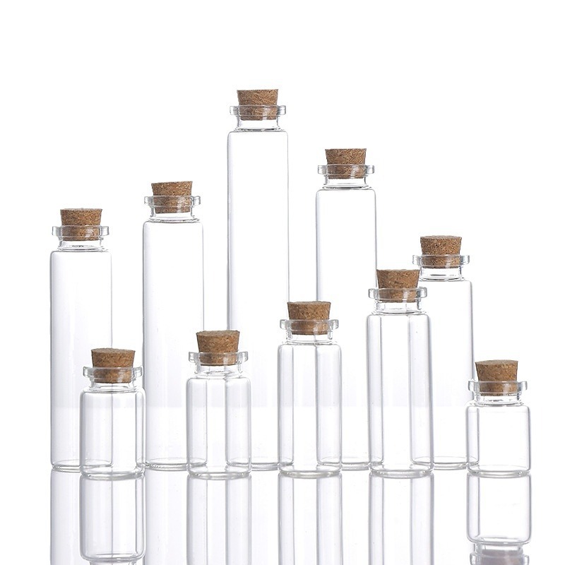 Botella de tubo de madera de alto diámetro de borosilicato de 30 mm botella de vidrio redonda botella de embalaje de cordyceps transparente botella de deseos de deriva