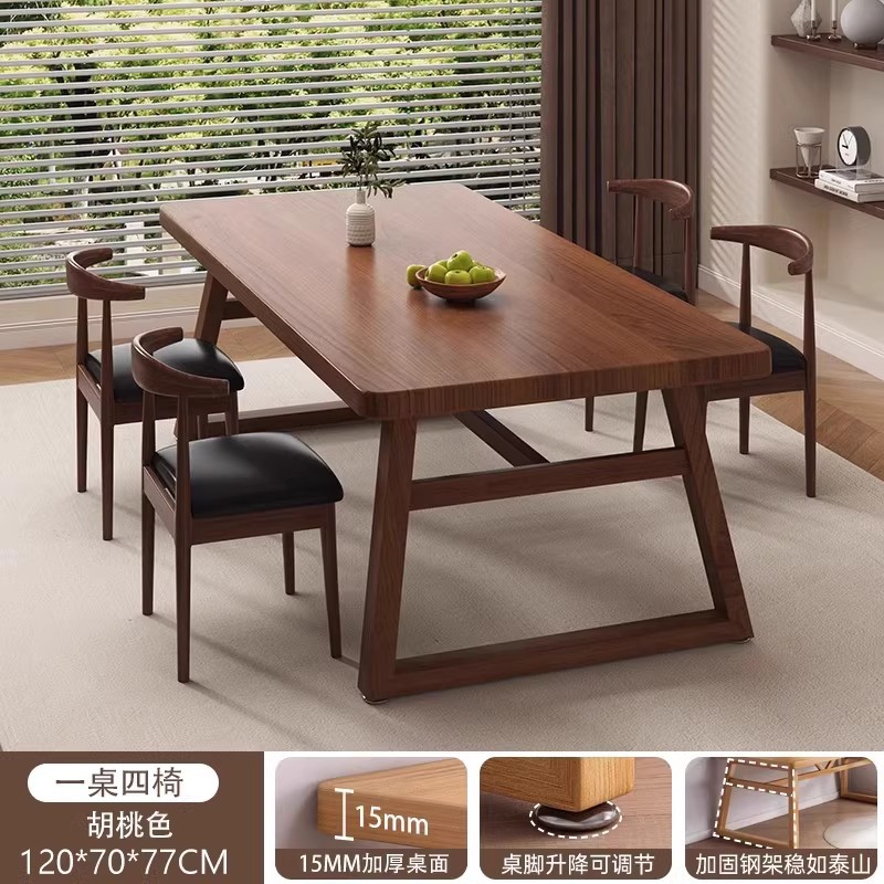 Tienda de fideos, mesa y silla, comedor comercial, restaurante de desayuno, mesa especial para cenar, tienda de comida rápida rectangular simple, combinación de mesa y silla