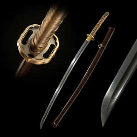 龙泉手工花纹钢日本95式军刀指挥刀一体长刀军官佩刀外贸 未开刃