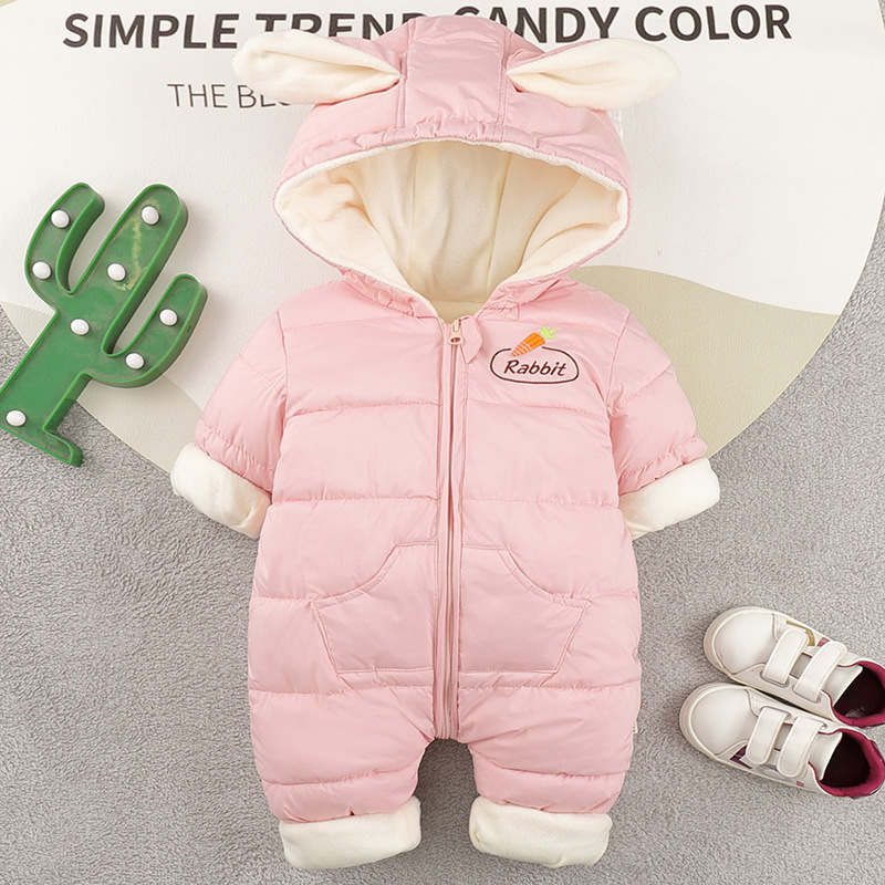 Bebé mameluco de una pieza Outwear otoño e invierno Bebé abajo algodón mameluco recién nacido edredón forrado de lana engrosada saco de dormir