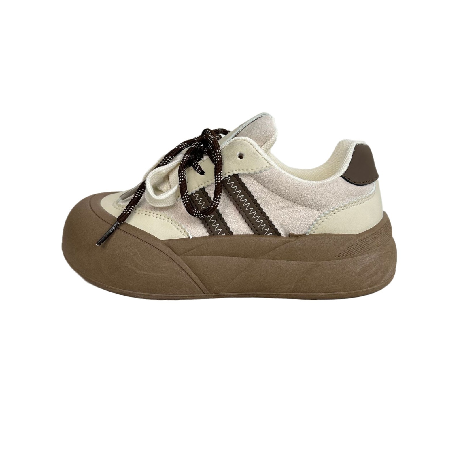 YuanWa2024 zapatos elevados con suela gruesa de otoño nuevos zapatos casuales con faldas de cabeza grande zapatos casuales