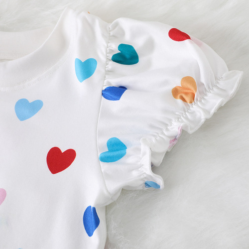 Summer girls sweet short-sleeved t-shirt girls baby top children's half-sleeve children's clothing caring T-shirt cartoon pattern