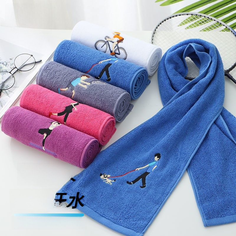 Cotton long sports sweat towel for gym for yoga