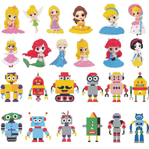 Diamond-embossed DIY kit with creative sticker painting and rhinestones for children, versatile sticker fun, bulk wholesale