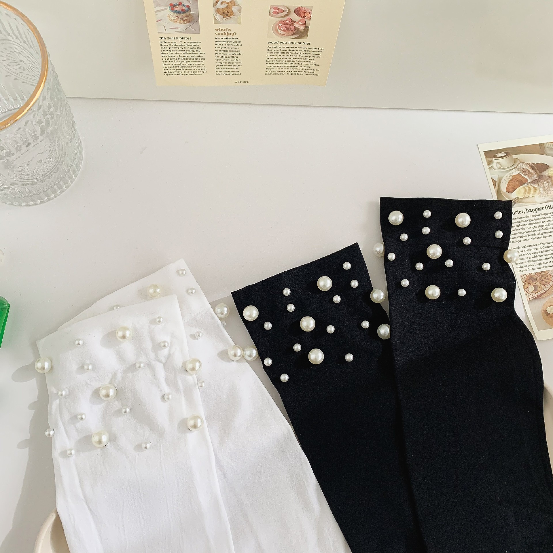 Calcetines de verano para mujer calcetines de media pantorrilla calcetines de mujer calcetines de pila calcetines delgados de verano al por mayor calcetines japoneses de perlas se pueden enviar en nombre