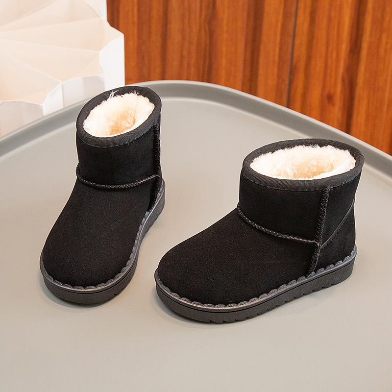 Bottes de neige pour enfants, garçons et filles, nouvel ensemble de bottes courtes, chaussures en daim et coton, isolation en peluche, hiver 2023_voghion.com