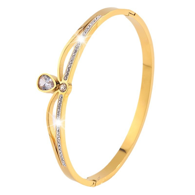 Nueva elegancia princesa corona de diamante de acero de titanio pulsera de alta calidad para mujeres corona de moda simple joyas de pulsera