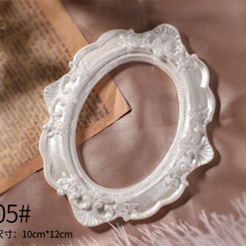 흰색 타원형 사진 프레임