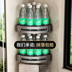 Gun gray bathroom shelf bathroom space aluminum toilet shower room wall-mounted triangular corner storage without punching
