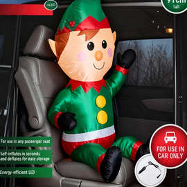 厂家定制充气精灵气模LED发光圣诞装饰品圣诞节节日车载装饰气球