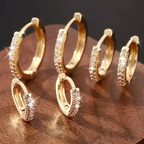 【Copper Micro-Inlay】Cross-Border Hot-Selling Full Diamond Circle Earrings, Fashionable, Simple, High-End, Personalized, Versatile Ear Accessories