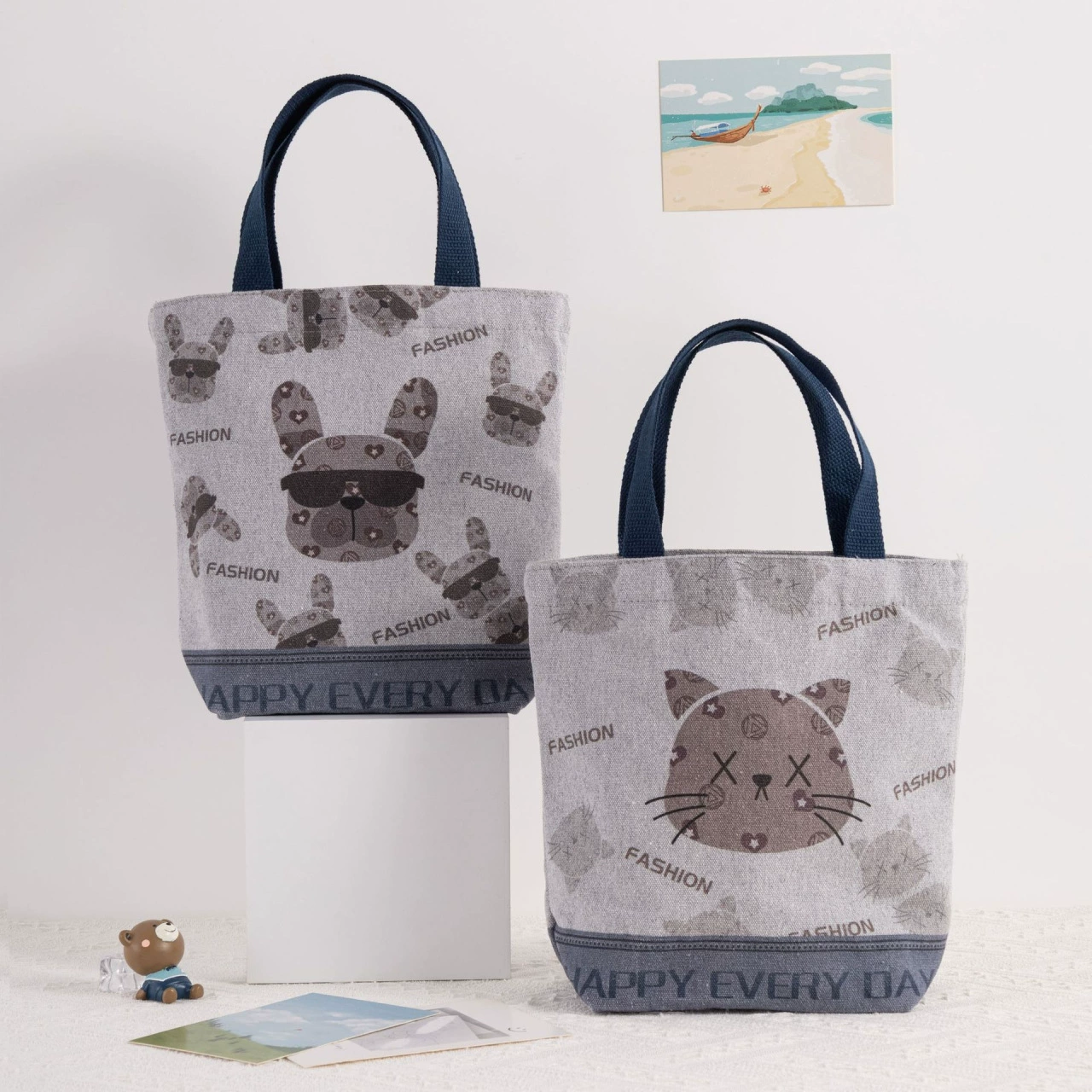 Сумка-переноска в стиле ретро с героями мультфильмов для мамы и малыша, сумка для еды