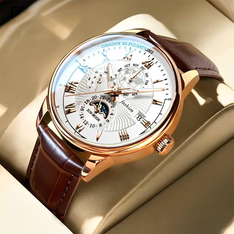 genuine goods Switzerland 2024 New Watch Men's Automatic Watch Waterproof Mechanical Essence Quartz Double Calendar Women's Men's Watch Luminous