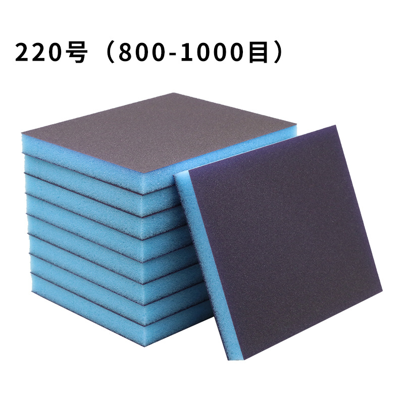 Fabricantes al por mayor bloque de arena de esponja británico grueso hermoso costura azul de doble cara muebles de carpintería pulido y pulido bloque abrasivo de esponja