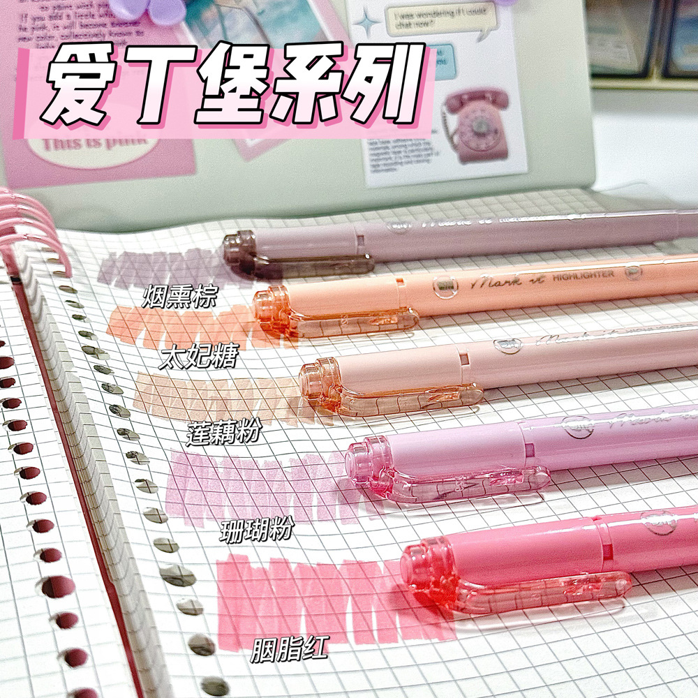 Dos cabezas de protección de ojos de color de resaltador conjunto de estudiantes de alto valor visual de doble cabeza marcador de cabeza suave bolígrafo de mano al por mayor