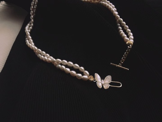 4-4.5 little baby freshwater pearl double-layer butterfly…