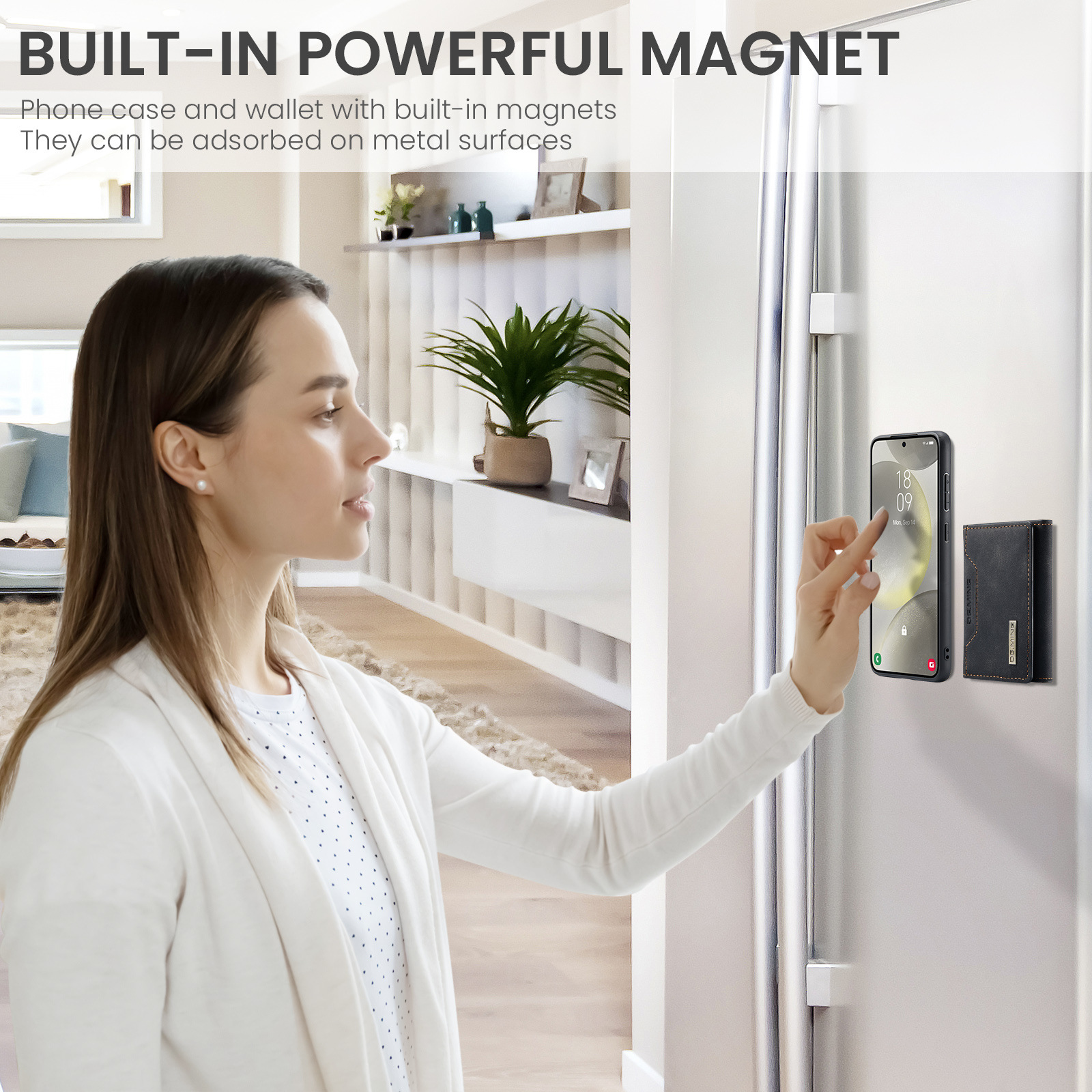 M2 per Samsung S24 custodia protettiva magnetica a tre ante S24 Plus custodia per telefono portafoglio diviso due in uno_voghion.com