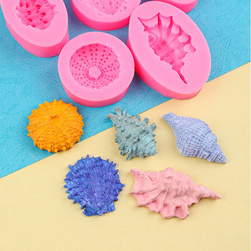 Ocean Series Pearl Sea Snail Shell Sea Shell Silicone Mold Ocean Creatures Fondant Baking Mold Factory Direct Sale