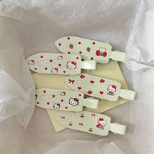 红色系猫咪铲子发夹日系甜美风高颜值少女侧边鸭嘴夹发卡发饰批发