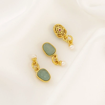 Inlaid with Natural Blue Water: Zərgərlik ara hissələri - 30-natural-blue-water-jadeite-leaf-pearl-pendant-176mm-single