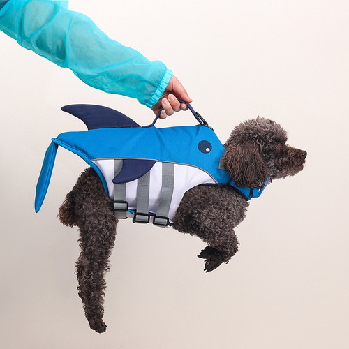 Cross-border pet swimsuit, pet life jacket, shark reflective strip swimsuit, whale dog swimsuit, dog supplies