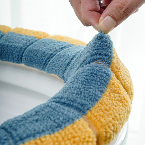 Universal toilet seat cushion, four-season thickened toilet cover, knitted toilet seat cushion, washable household toilet ring