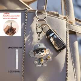 跨境新款亚克力平面向可爱动物挂件挂饰元宇宙头像钥匙扣送朋友