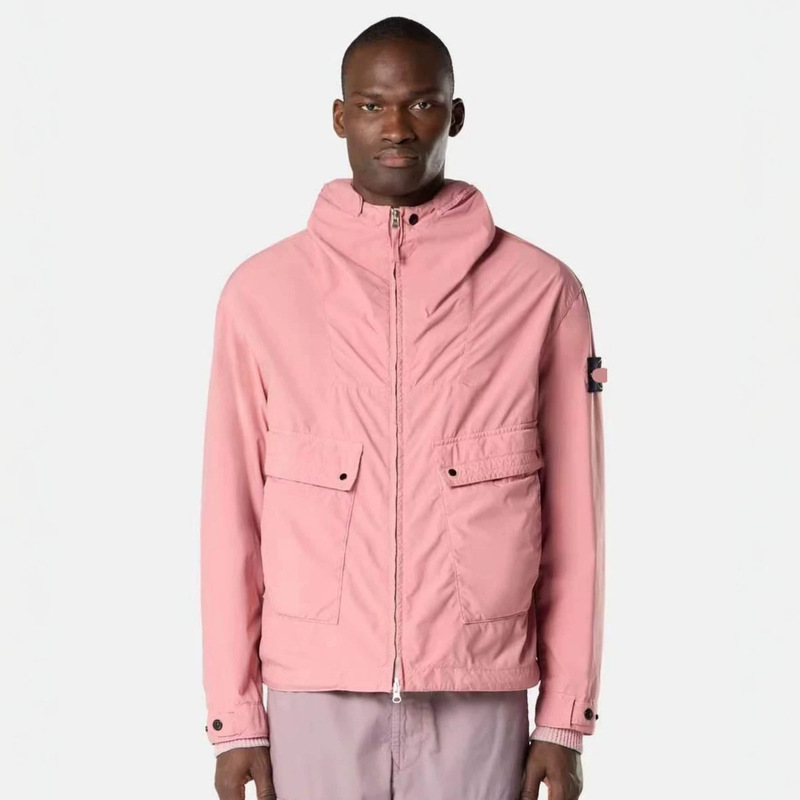 Stone Island 26 early spring new double-pocket lightweight canvas hooded jacket windproof jacket zip-up coat