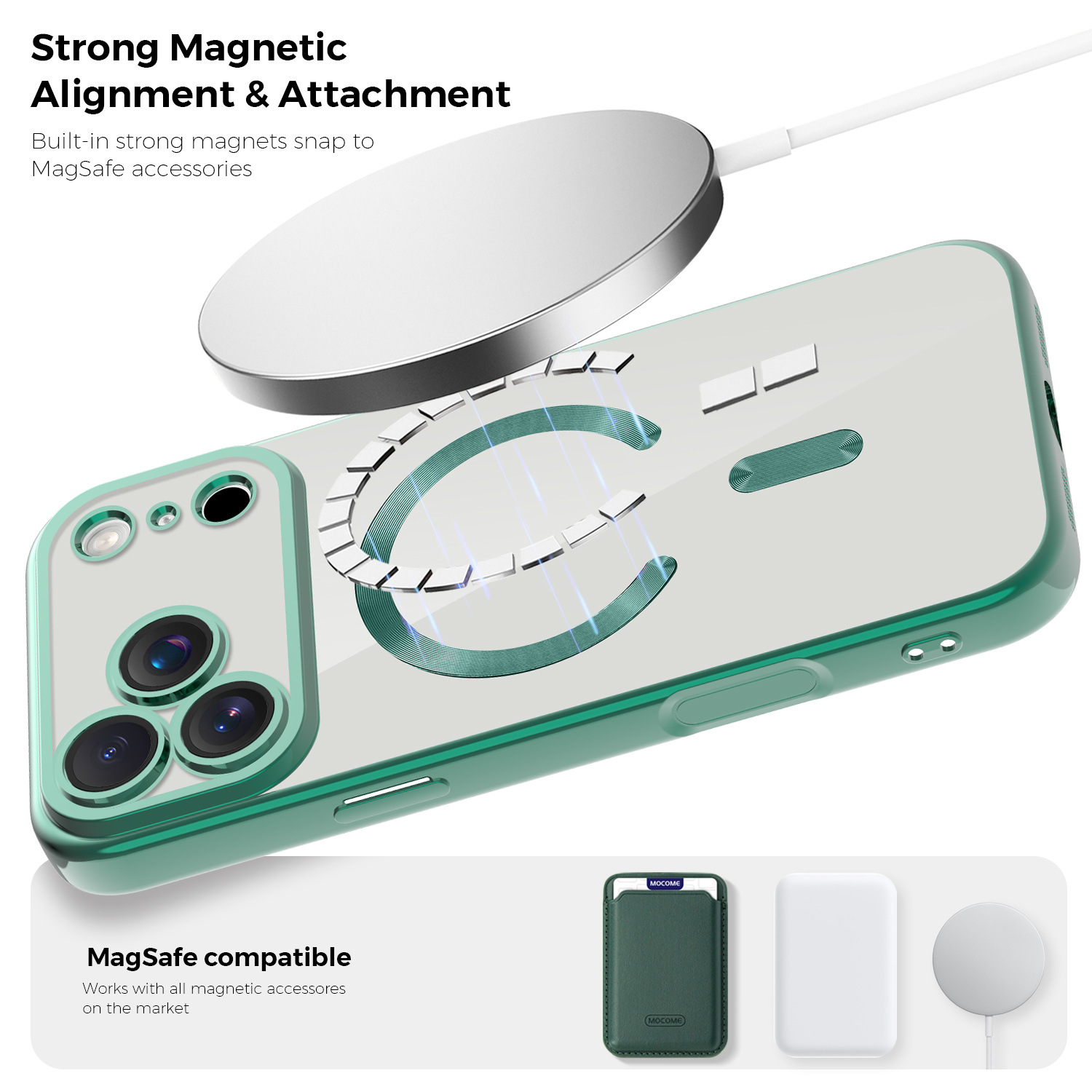 Neue magnetische Hülle im CD-Design mit Kartenhalter für iPhone 17 Pro Max, stoßfeste Hülle für alle iPhone-Serien_voghion.com