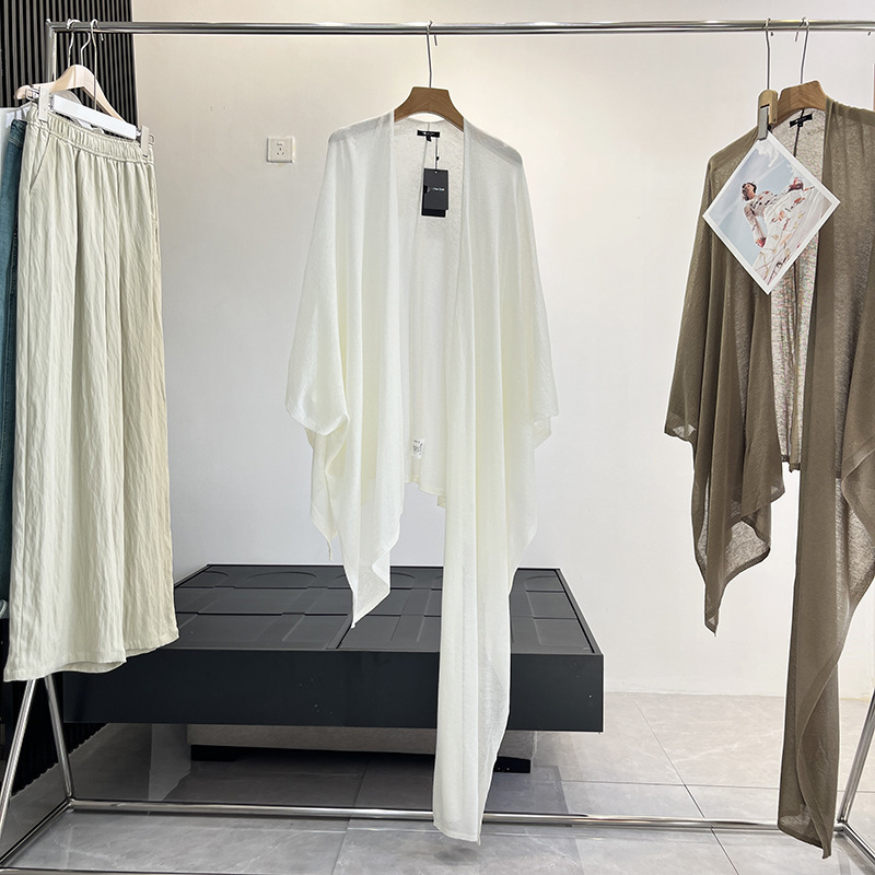 M's New High-End Ice Silk Shawl Cardigan 2025 New Korean Style Lazy Style Loose Casual Sun Protection Blouse