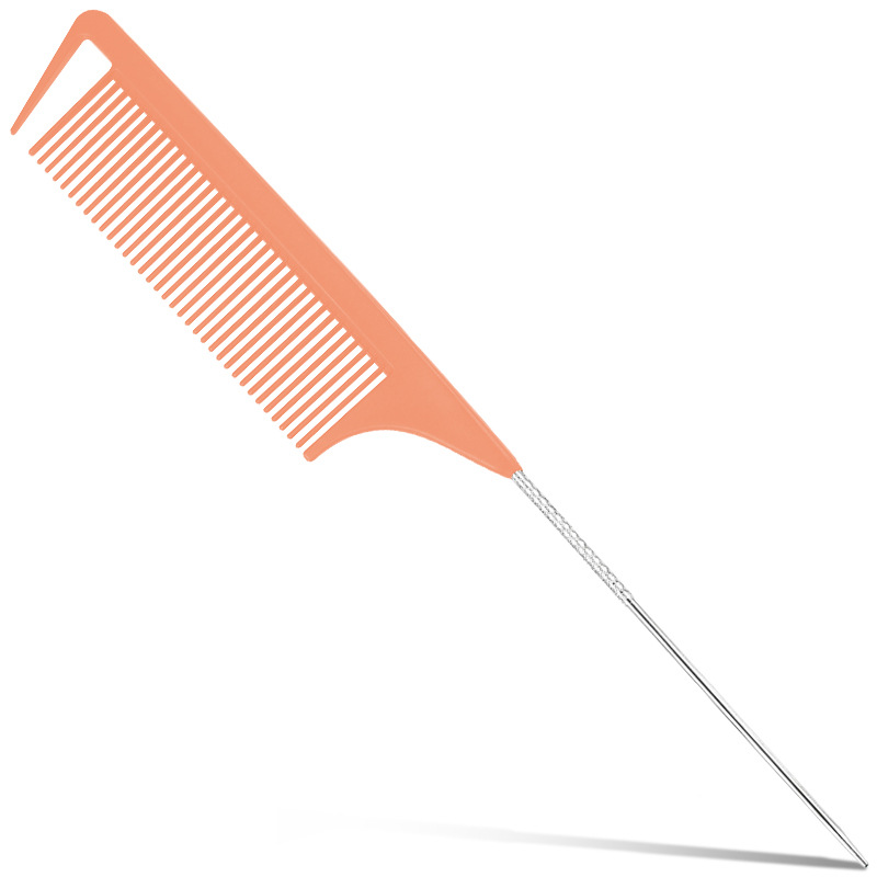 Modelo espiral mejorado aguja de acero punta cola peine forma peine pelo especial peine partición punta cola peine